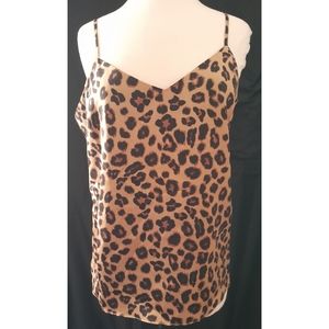 Gibson Latimer Spaghetti Strap Blouse Top Animal Print Size L